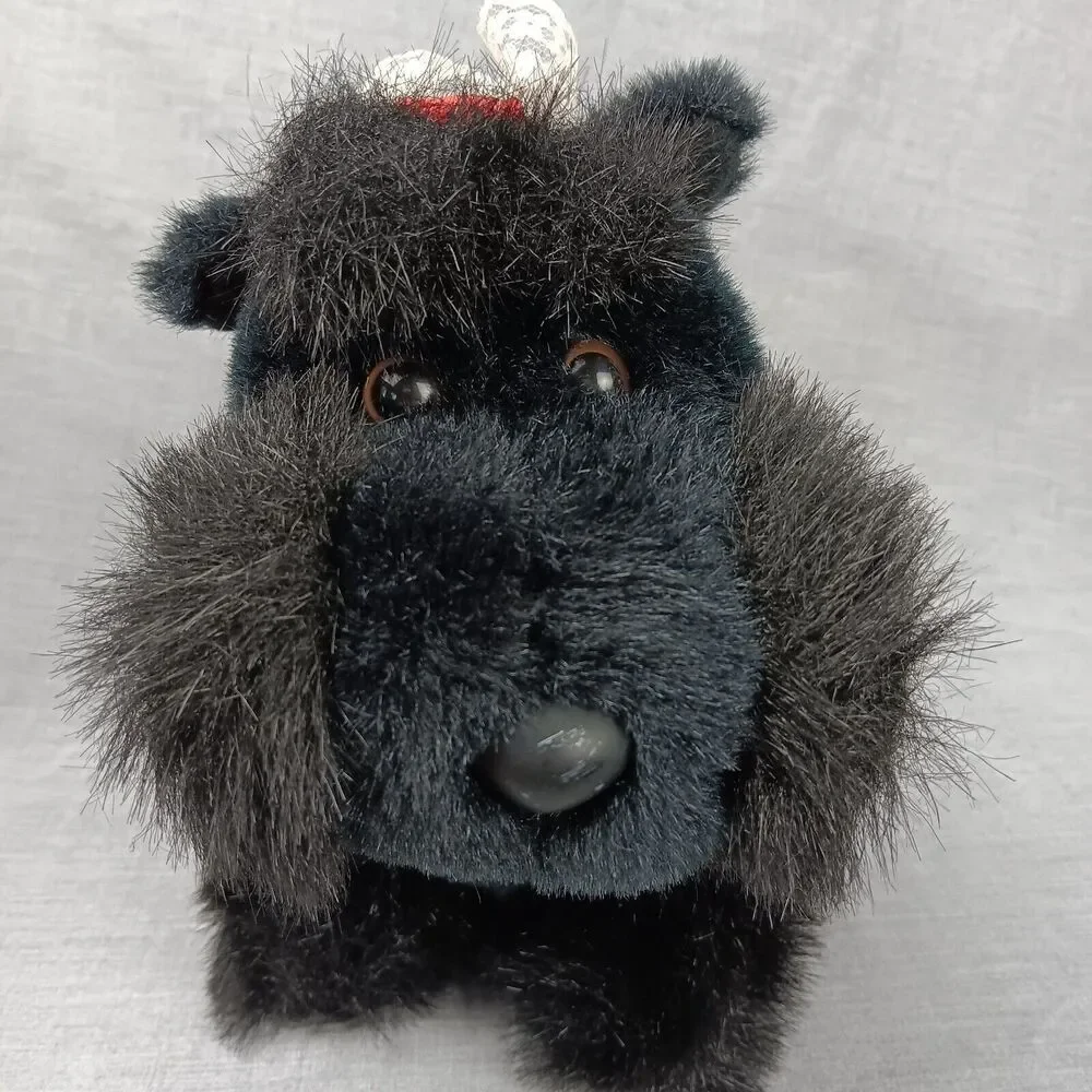 Dan-dee Black Scottish Terrier Dog Standing Realistic Puppy Plush Stuffed Animal